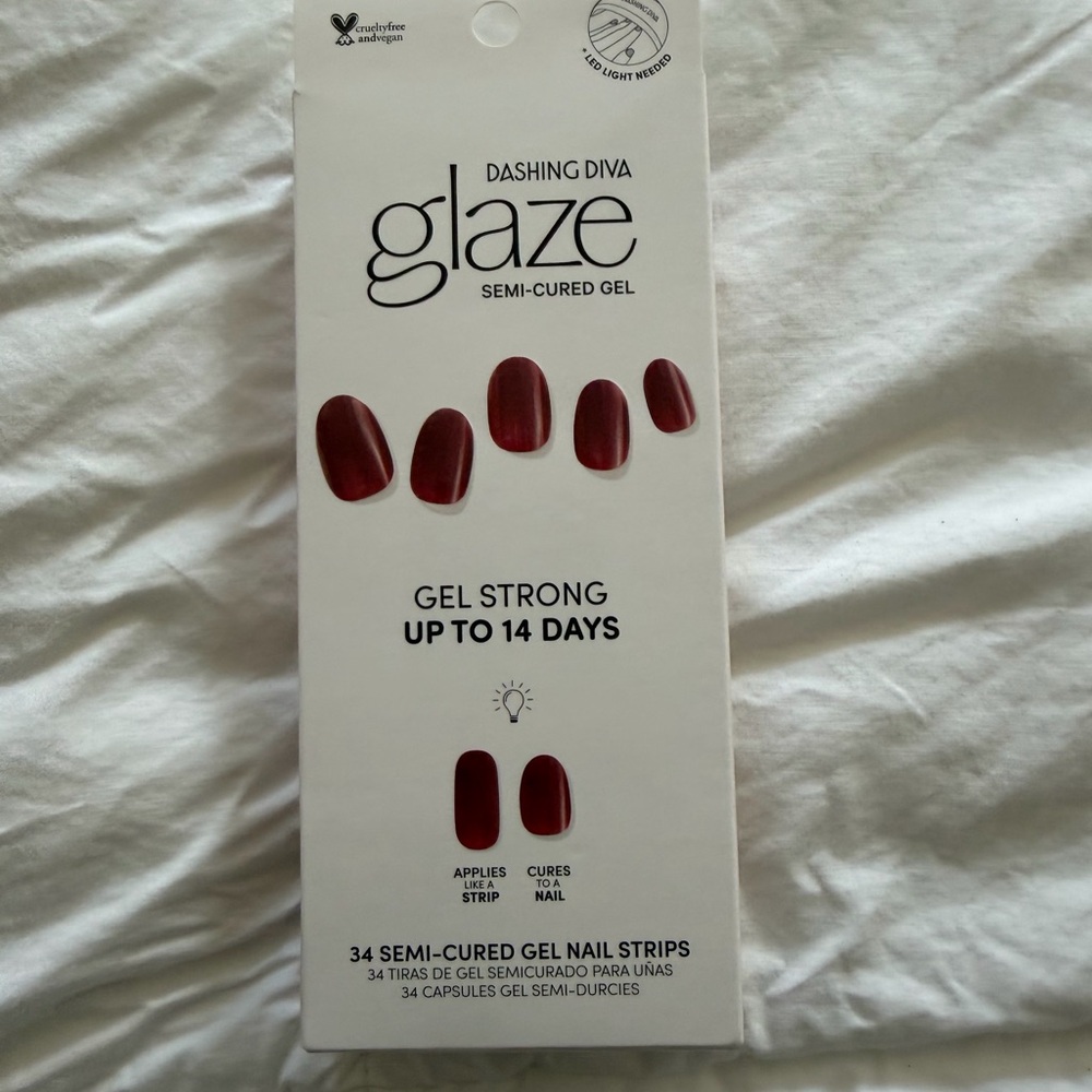 Dashing Diva Glaze Semi-Cured Gel Nail Strips - Red